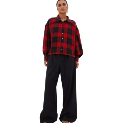 Bluse Sarah Short Red Check