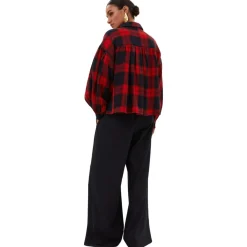 Bluse Sarah Short Red Check