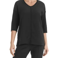 Blusenshirt aus Material-Mix