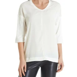 Blusenshirt aus Material-Mix