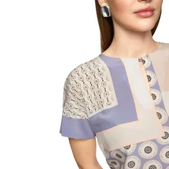 Blusenshirt  mit materialmix