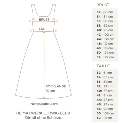Dirndl ohne Schürze 80cm