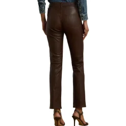 Gerade, knöchellange Hose aus Lammleder