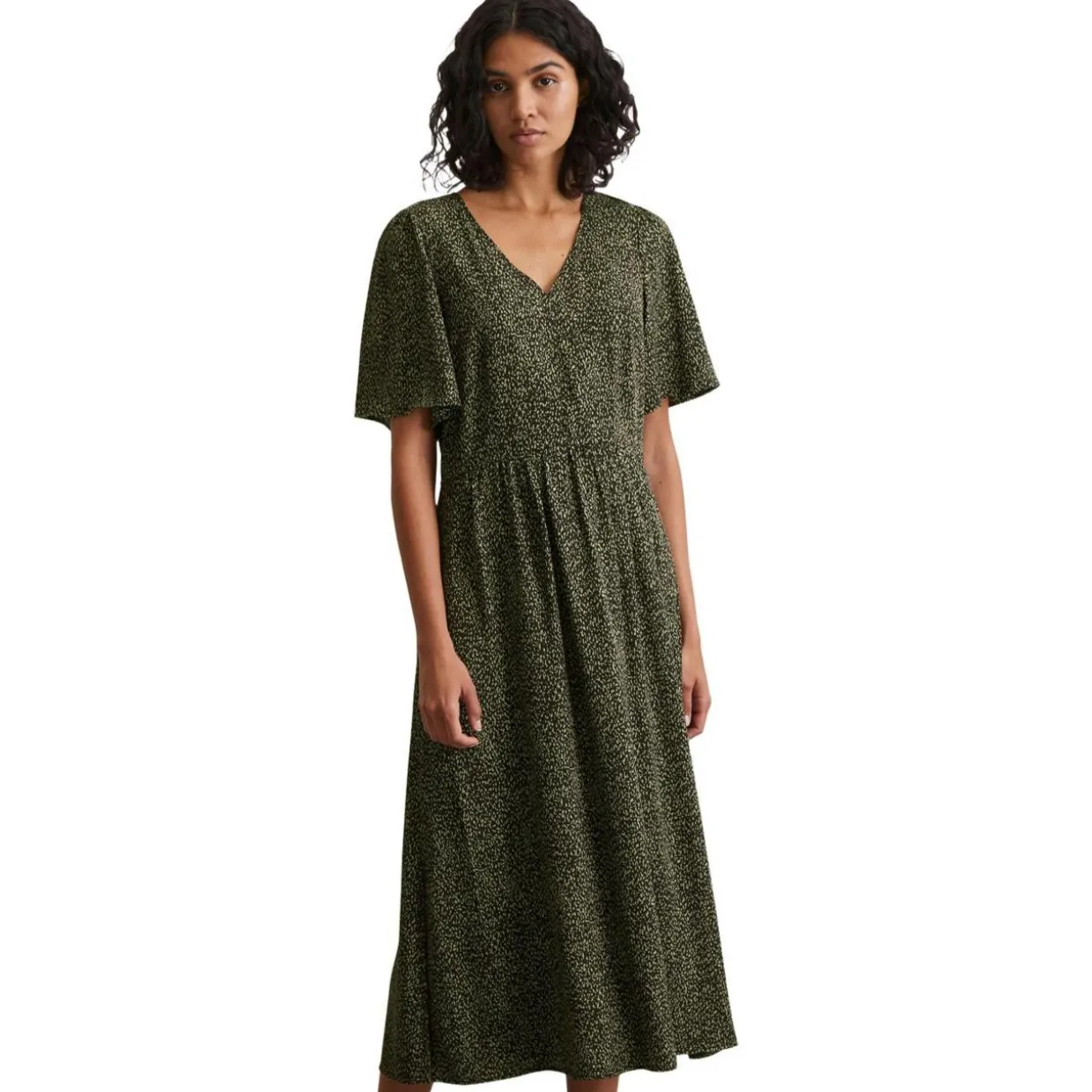 Kleid mit elastischer taille flared