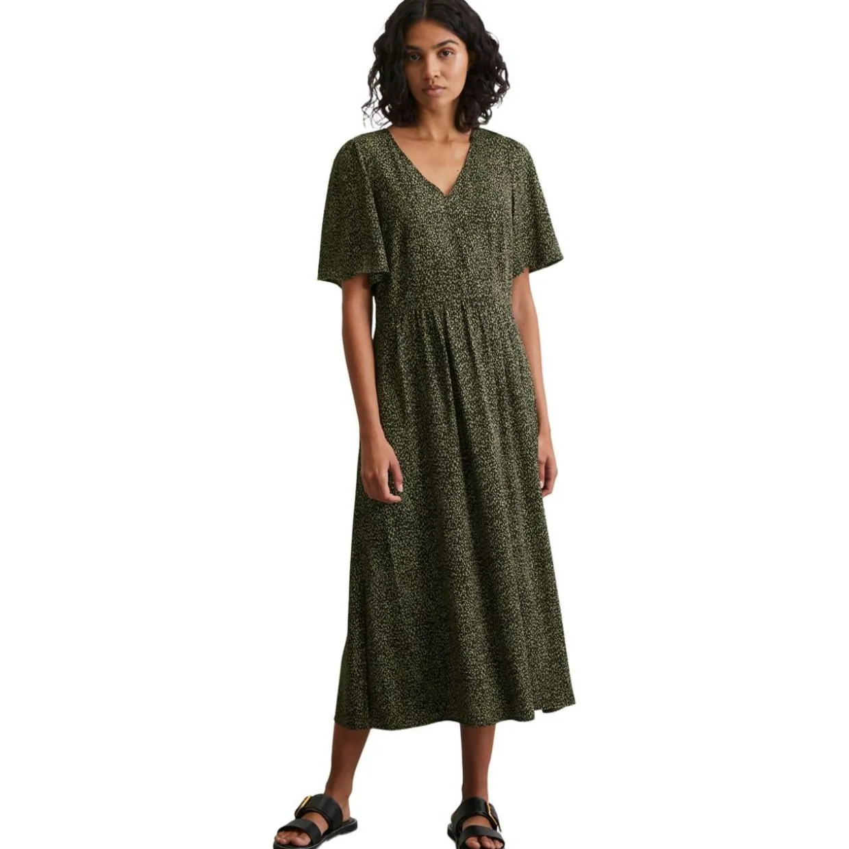 Kleid mit elastischer taille flared