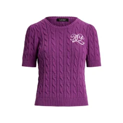 Kurzarm Pullover mit Zopfmuster