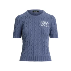 Kurzarm Pullover mit Zopfmuster