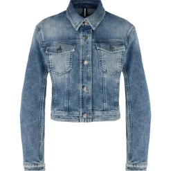 Kurze jeansjacke "rethink together"