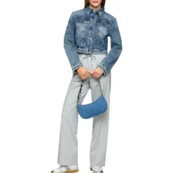 Kurze jeansjacke "rethink together"