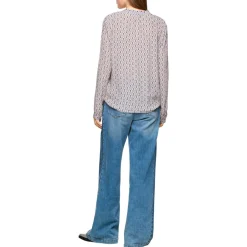 Luftige schluppen-bluse mit volant