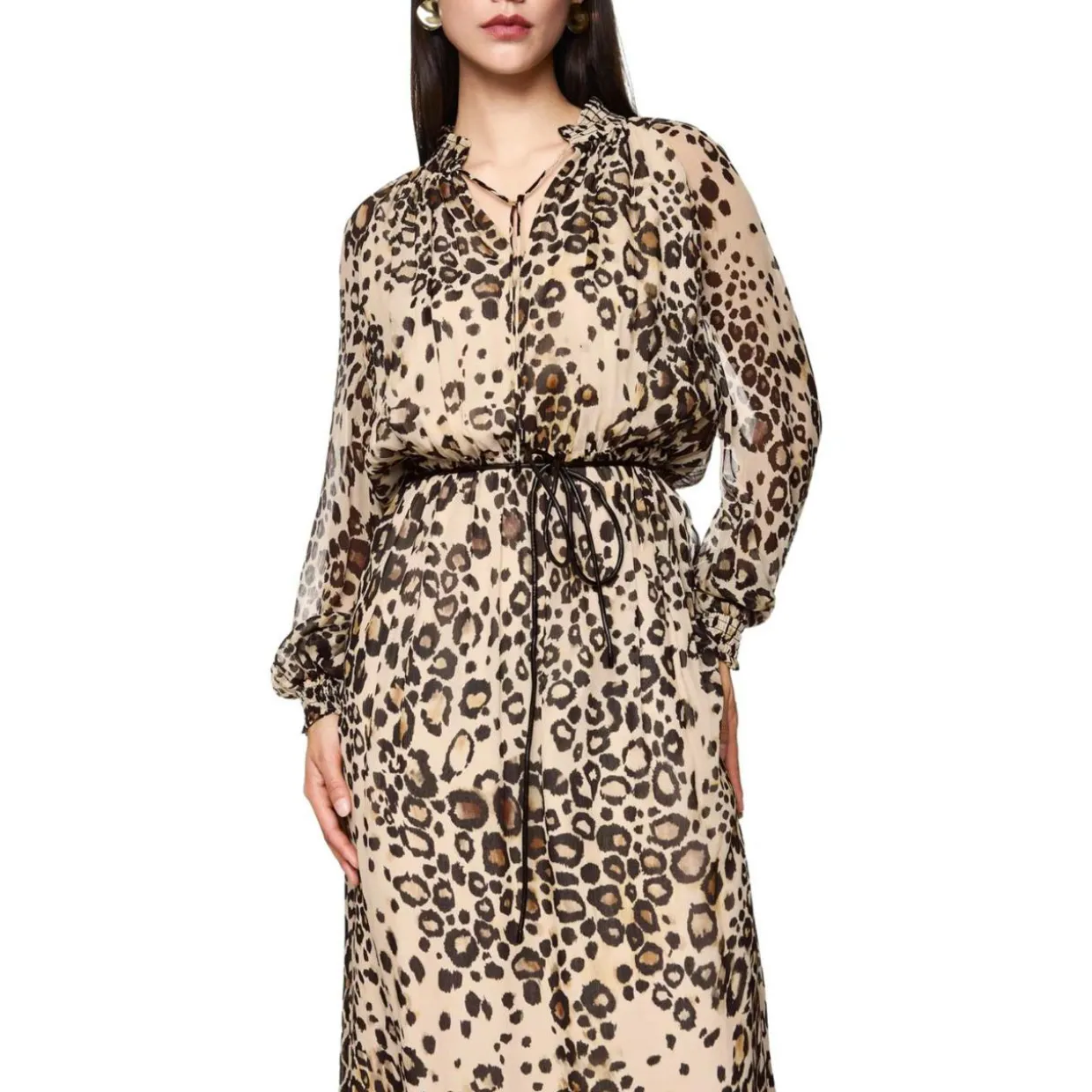 Maxi-Kleid mit Leo Print