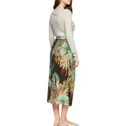 Midirock mit floralem print