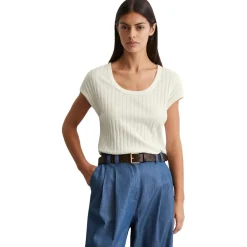 Pointelle-t-shirt slim