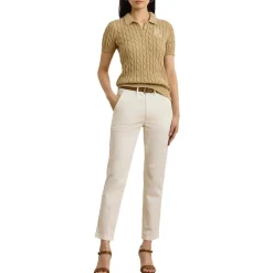 Polo-Pullover mit Zopfmuster