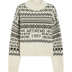 Pullover aus Wolle und Jacquard-Alpaka