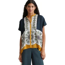 ärmellose print-bluse relaxed