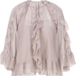 Volant-bluse im boho-stil